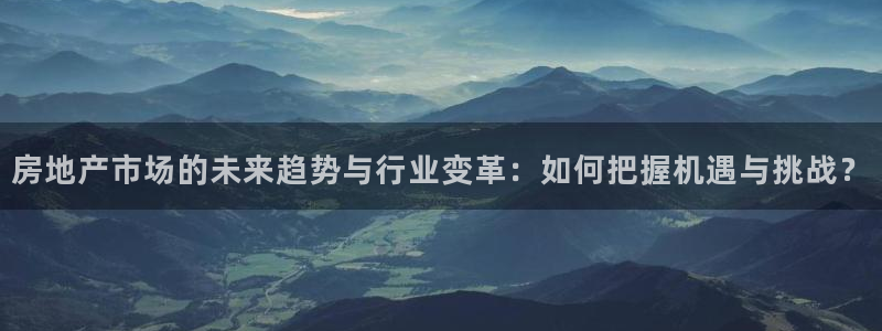 新宝5招商部：房地产市场的未来趋势与行业变革：如何把握机遇与