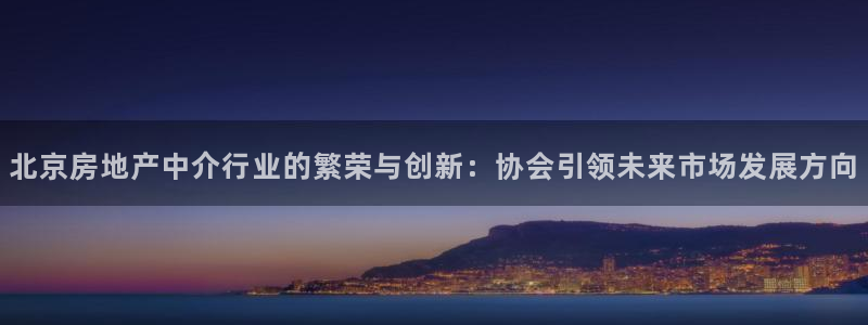 新宝5日谢29999：北京房地产中介行业的繁荣与创新：协会引