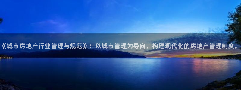 新宝5内部：《城市房地产行业管理与规范》：以城市管理为导向，